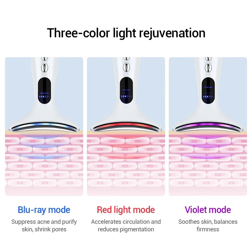 Neck Beauty Device EMS Microcurrent Chin Facial Lifting LED Firming Rejuvenation Anti Wrinkle Skin Care Face Massager - M & M Global