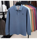 100% pure cotton fashionable men's brand Paul exquisite embroidered long sleeved spring autumn new comfortable casual POLO shirt