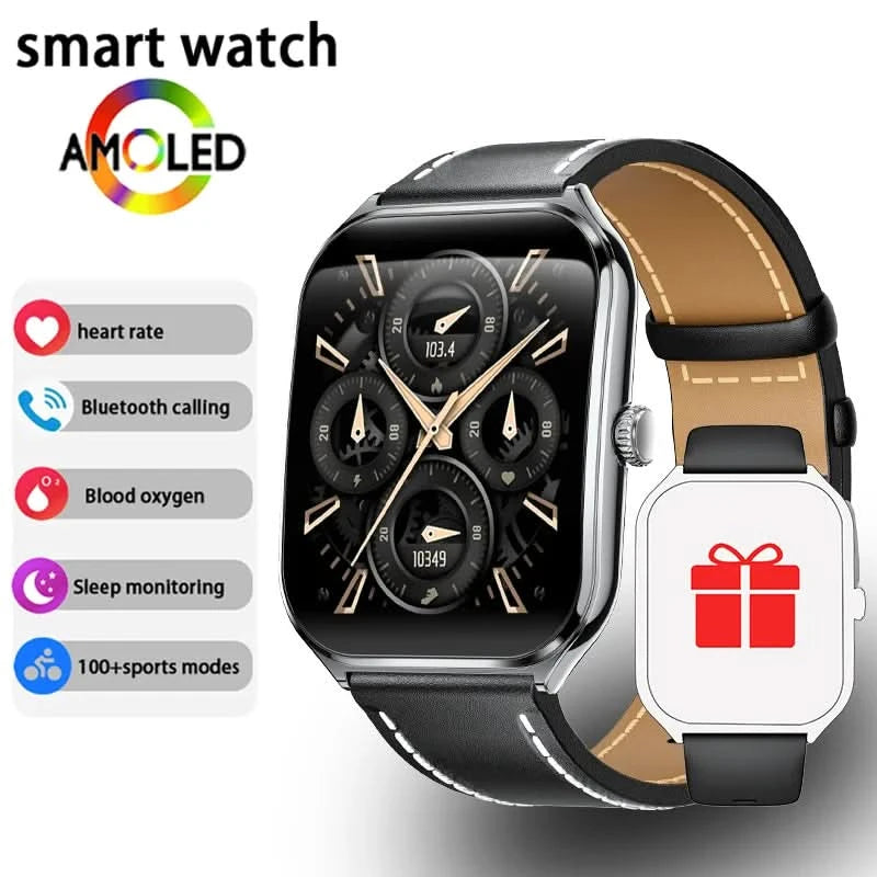 New Ultra Thin Smart Watch men 1.96" AMOLED 360*360 HD Pixel Display Always Show Time Call Reminder Smartwatch Ladies For huawei - M & M Global