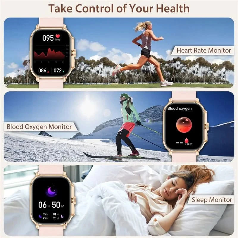 1.95 Inch Large Screen Women Outdoor Sports Smartwatch Plus - Touchscreen, Motion Tracking, Wireless Connectivity