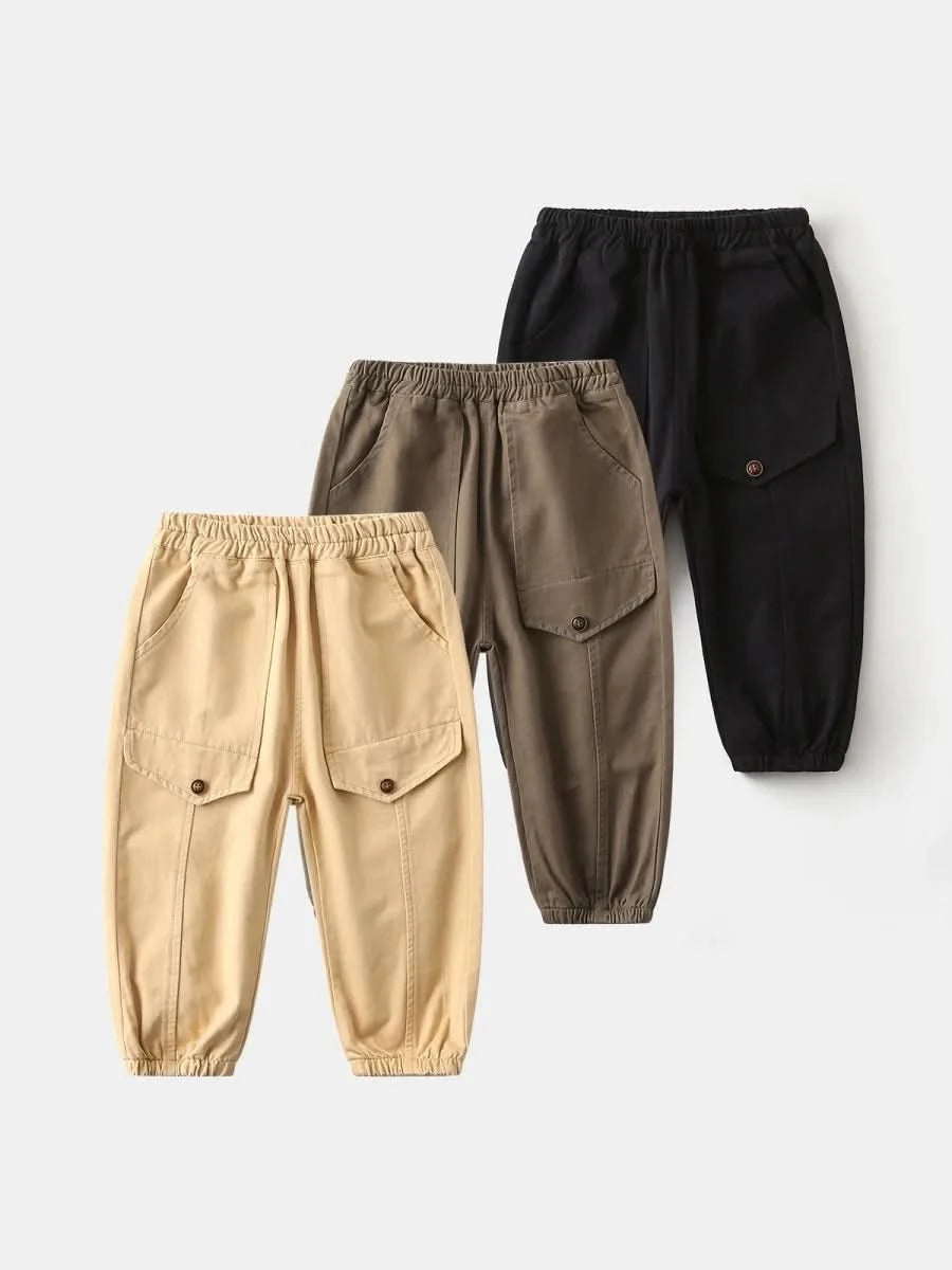 Wholesale New Children Boy Trousers Embroiedry Pockets Spliced Kids Boys Pants Casual Cotton Infant Babys Boys Bottoms 2-8Y Pant - M & M Global