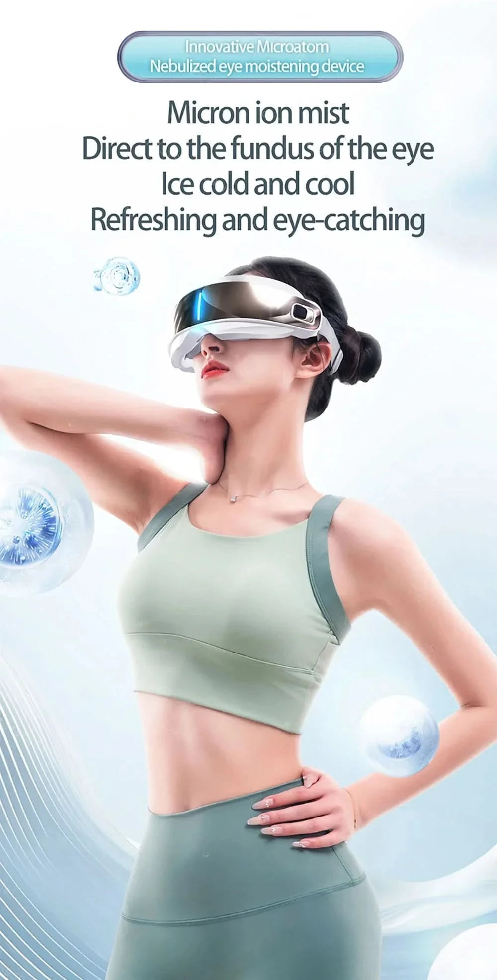 Steam Eye Massager Warm Spa Eye Steamer Acupressure Therapy Kneading Massage Eyes Bluetooth Relieve Eye Fatigue Massage Relax - M & M Global