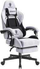 Dowinx Gaming Chair Fabric with Pocket Spring Cushion,Game Chair Cloth with Headrest, Ergonomic Computer Chair with Footrest