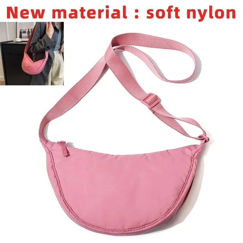 Simple Design Women's Messenger Bag Fashion Ladies Nylon Hobos Small Shoulder Bags Vintage Female Girls Purse Cloth Handbags - M & M Global