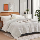 7Pcs solid color cut flower design Comforter Set, 100% microfiber soft and breathable Soft and durable bedding set Ideal gift