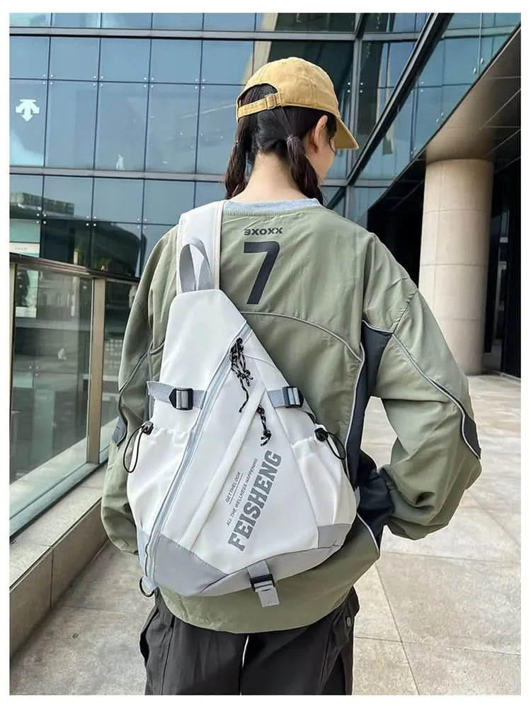 Techwear Style Outdoor Motorcycle Sport Single Shoulder Backpack Unisex Hip Hop Multifunction Chest Bag Tactical Crossbody Bag - M & M Global