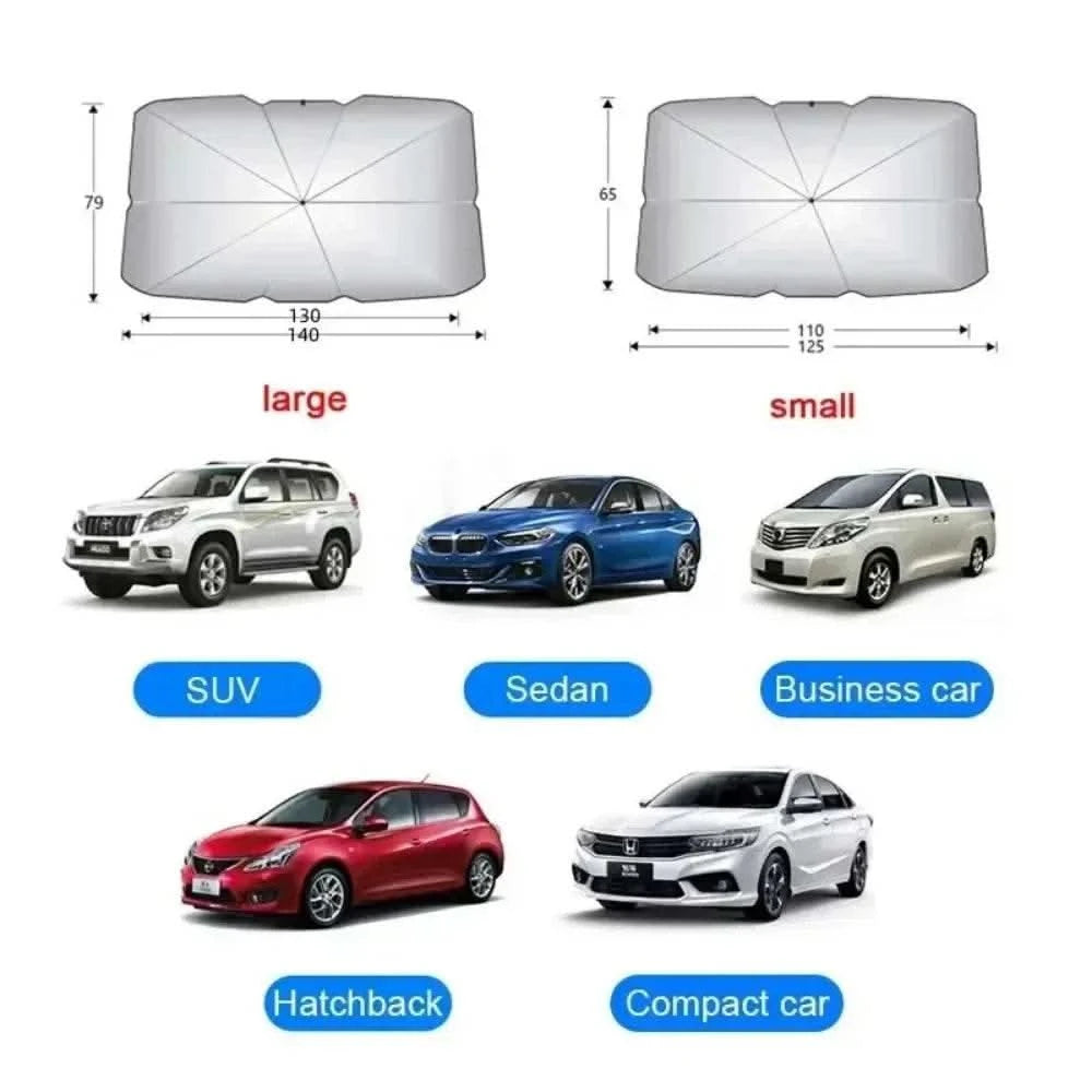 Car Sunshade Umbrella For Auto Shading Car Sun Shade Protector Parasol Summer Sun Interior Windshield Protection Curtain - M & M Global
