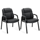 JHK Leather Waiting Room Chairs No Wheels,Guest Chair with Padded Arm Office Guest Chair Conference Room Lobby Table