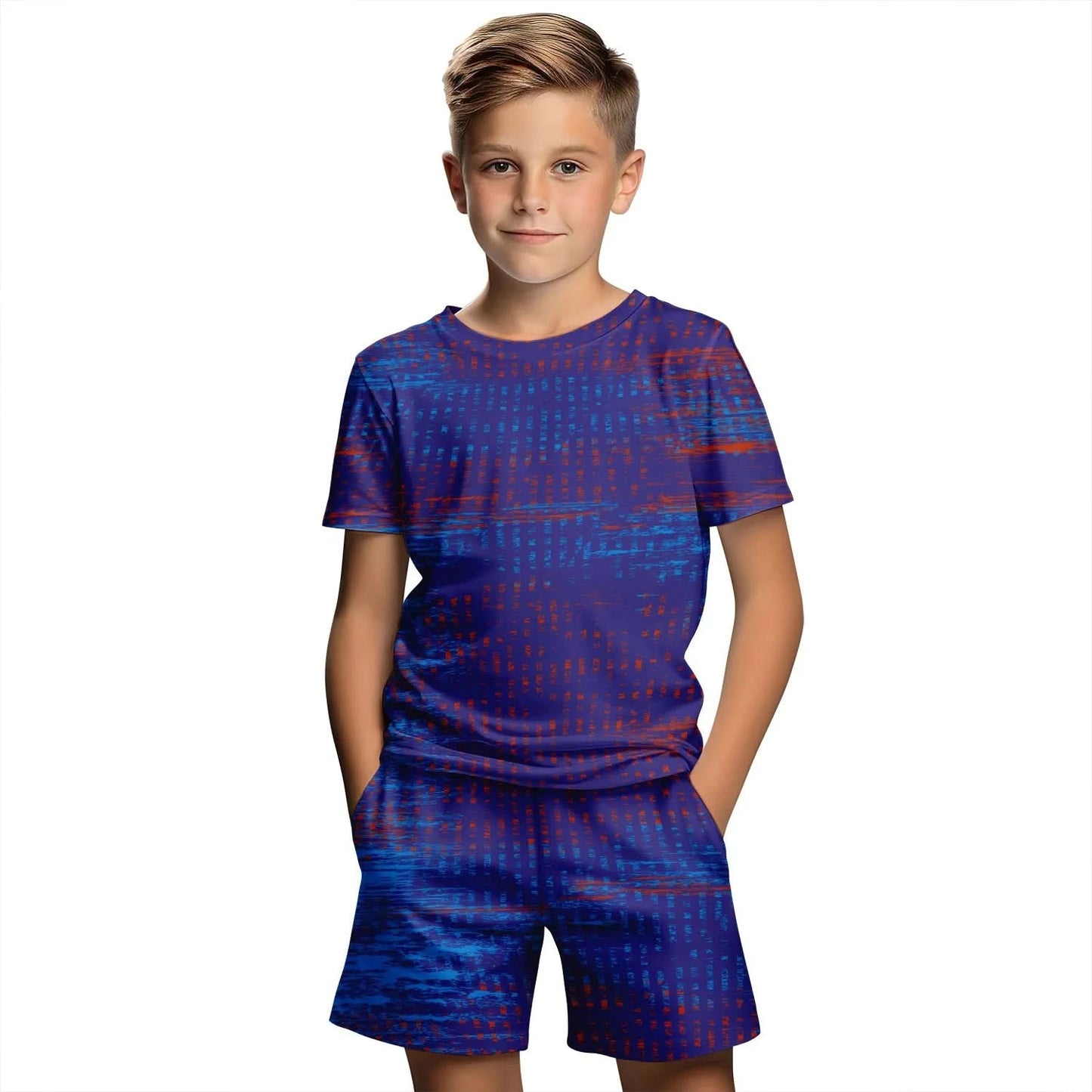 Children's Clothing Suit For Boy Summer Short Sleeve T-Shirt Set Shorts Child Clothing 3D Print Casual Boy Girl Children's Sets - M & M Global