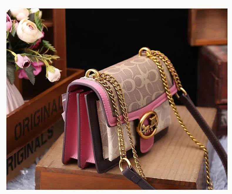 Light luxury women's bag 2025 new high-end color contrast single shoulder underarm bag designer fashionable crossbody small squa - M & M Global