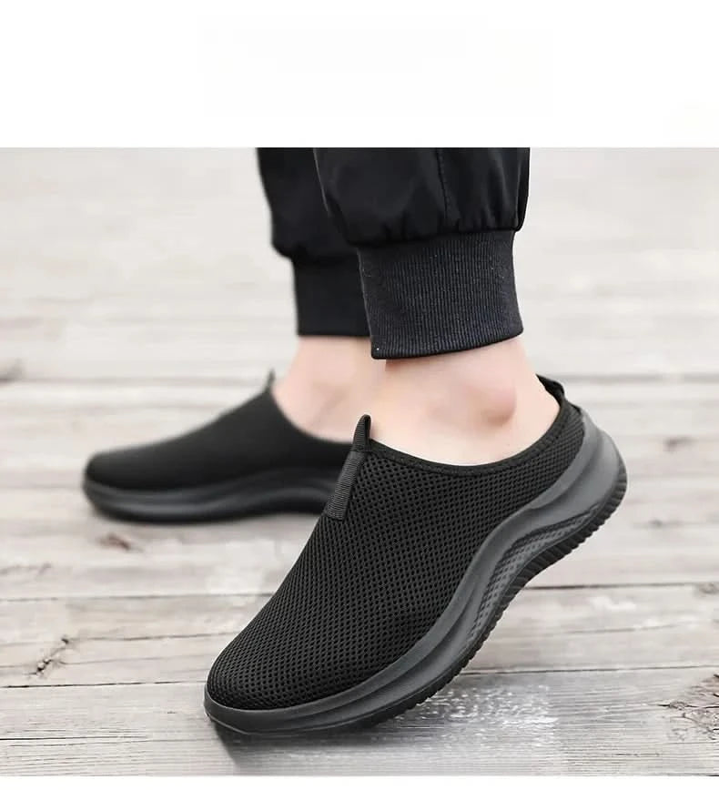 Men's Sneakers Comfortable Lightweight Soft Half Slipper Flat Running Shoes Outdoor Casual Sports Shoes Man Shoes - M & M Global