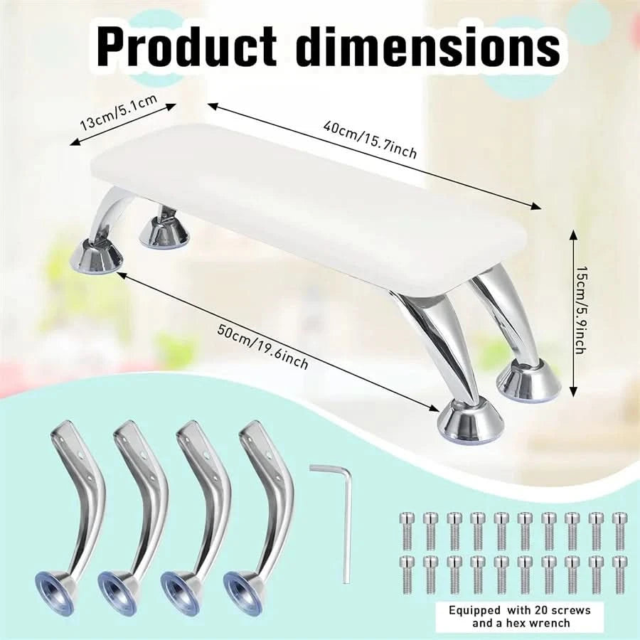 high quality professional large nail armrest arm pillow PU leather microfiber leather nail lamp nail pillow - M & M Global