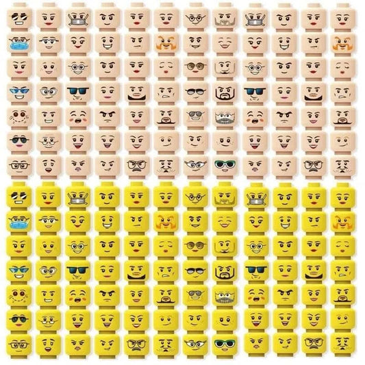 Buildings Blocks 3626 Figure Head Faces Creative Laugh Cry Cute Facial Expression Toy For High-Tech MOC Set - M & M Global