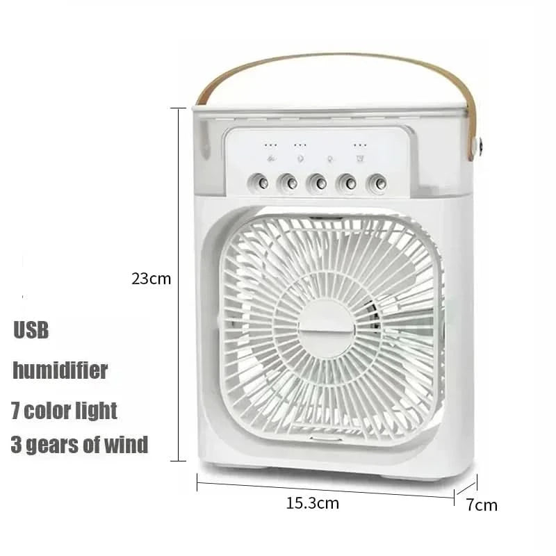New 3 In 1 Fan AIr Conditioner Household Small Air Cooler LED Night Light Portable Humidifier Air Adjustment Fan Office Home Fan - M & M Global