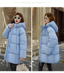 2025 Winter New Down Coat Women Parkas Fashion Long Hooded Outerwear Female Cotton-padded Padded Jacket Loose Ladies Overwear