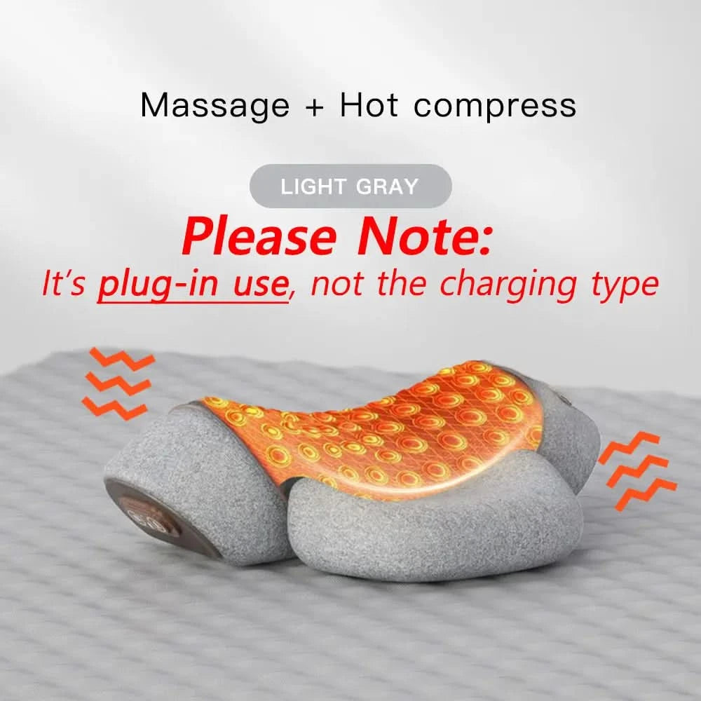 Electric Neck Massager Pillow Cervical Stretcher Heating Vibration Massage Back Traction Orthopedic Sleeping Pillows Support - M & M Global