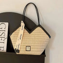 Straw Beach Bag Vintage Handmade Woven Shoulder Bag Raffia circle Rattan bags Bohemian Summer Vacation Casual Bags - M & M Global