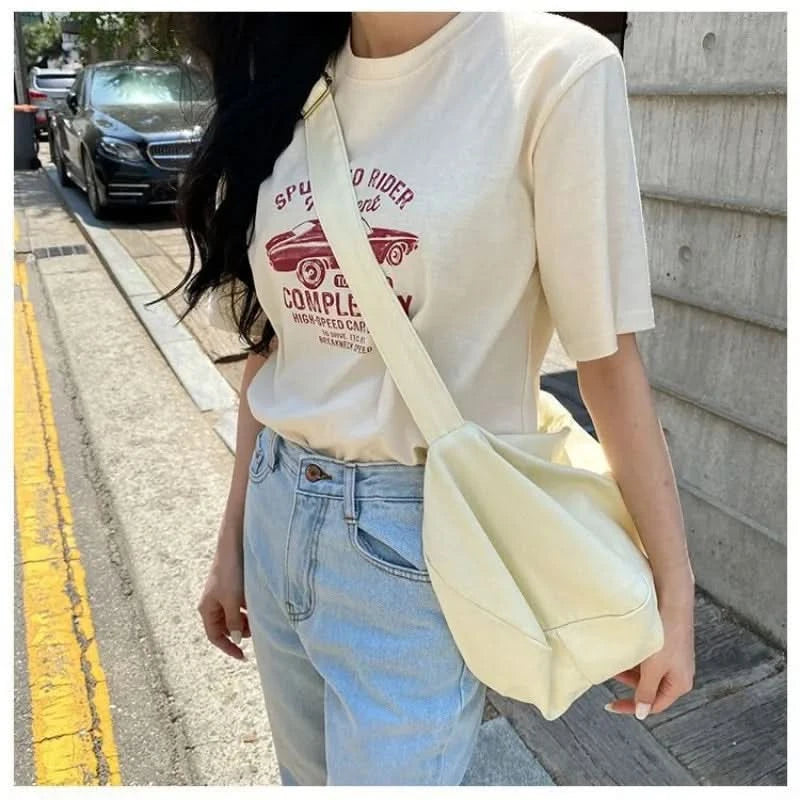 Women Shoulder Bag Large Canvas Crossbody Bags For Women Fashion Korean Female Student School Bag Chic Messenger Bag Handbags - M & M Global