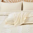 7-piece solid color diamond pattern quilt set, microfiber soft and durable bedding set bedroom decoration gift