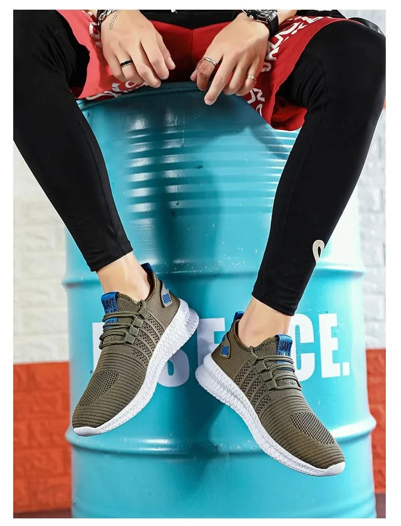 Fashion Men Sneakers Mesh Casual Shoes Lac-up Breathable Lightweight Walking Sneakers Men Shoes Size 39-48 Support Dropshipping - M & M Global