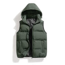 Men Autumn Thicken Cotton Sleeveless Vests Jacket Coat Mens Winter Warm Detachable Hat Outwear Waistcoat Hooded Vest Jacket Male