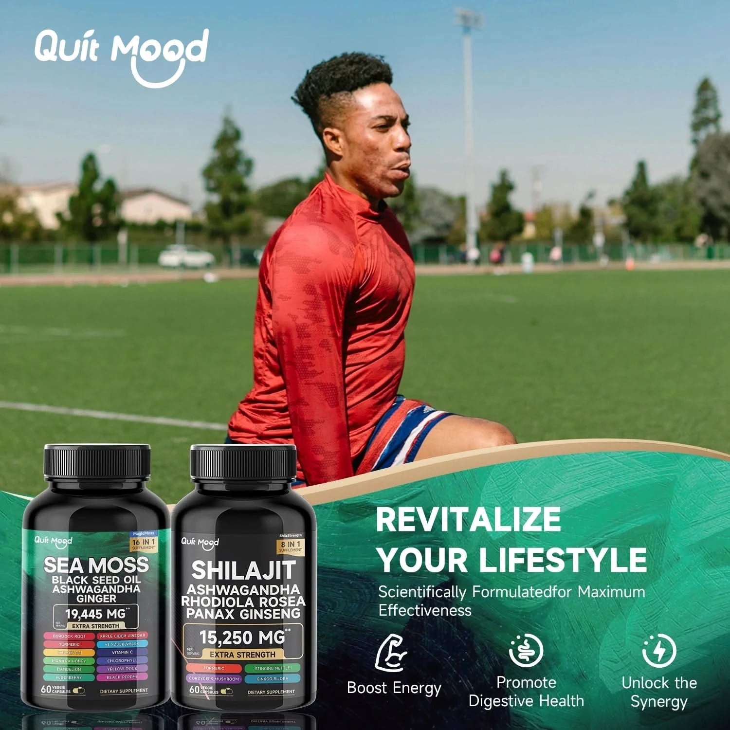 Sea Moss and shilajit Bundle 120 capsules, with Seamoss, Black Seed Oil, Ashwagandha, Ginger, Burdock Root, Turmeric, Black Pepp - M & M Global
