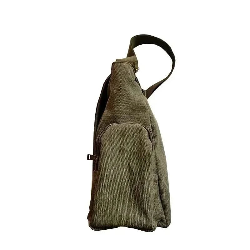Canvas Messenger Handbag Large Capacity Washed Women Oblique Straddle Canvas Bag Simple Vintage Cartoon Leisure Shoulder Handbag - M & M Global