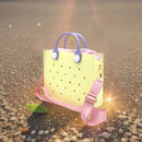 The orange guy Purple Women Fashion New EVA Punched Handbag Casual Waterproof Travel Tote Bag Fit Charms Outdoor Beach Bags - M & M Global