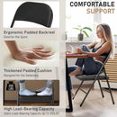 6 Pack Black Folding Chairs with Padded Cushion and Back for Outside Portable Stackable Commercial Foldable Chairs