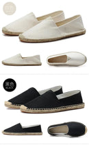 Women Sewing Flax Shoes Slip on Loafers Casual Shoes Man Espadrilles Hemp Canvas Flat Shoes Plus Size Fisherman Driving Footwear - M & M Global