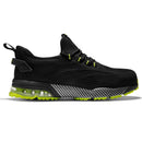 SPIEZ composite toe safety shoes, lightweight air cushion, men's work shoes in black and green - M & M Global