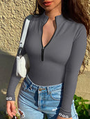 Seamless Yoga Pullover Shirts Women's Sports Fitness Long Sleeve Ribbed High Waist Tights Fitness Yoga Sports Top