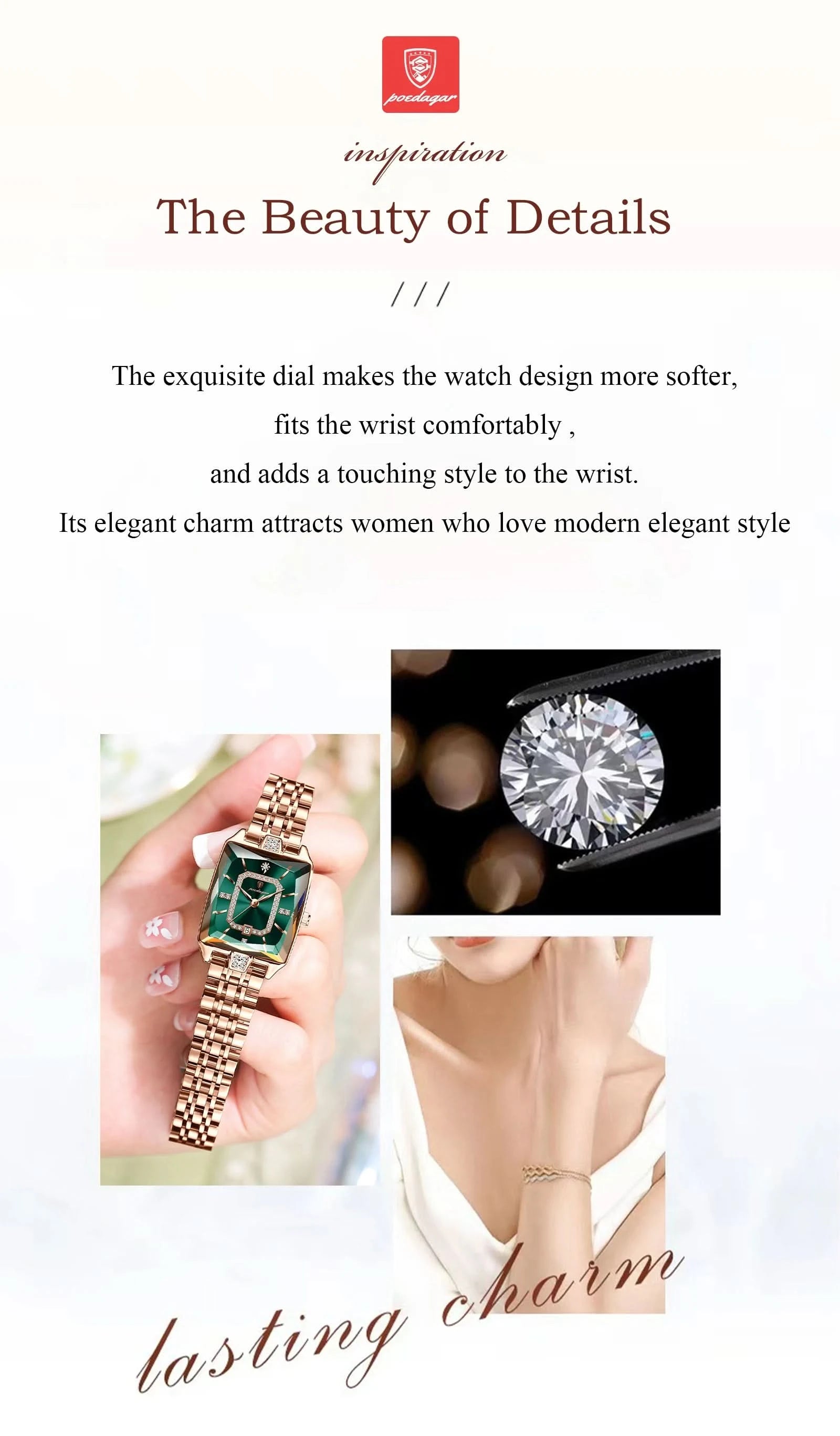 POEDAGAR Luxury Watch For Woman Waterproof Calendar High Quality Ladies Watch Stainless Steel Quartz Women's Watches Elegant+Box - M & M Global
