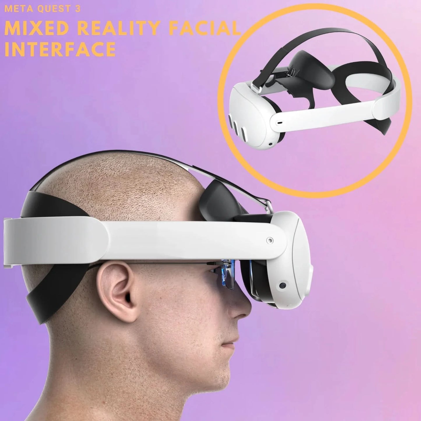 Mixed Reality Facial Interface for Meta Quest 3 Pro Style Facial Interface Open XR Gasket Replacement (Headstrap not Included) - M & M Global