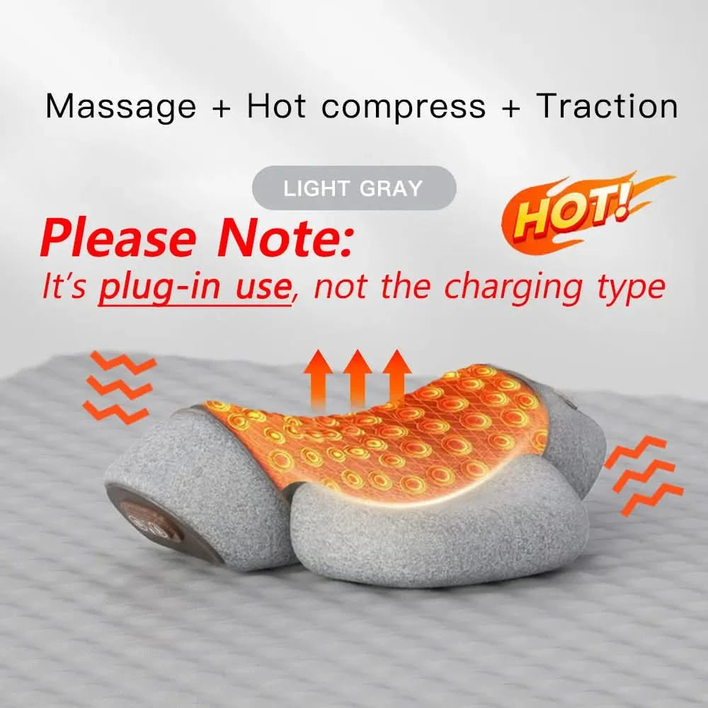 Electric Neck Massager Pillow Cervical Stretcher Heating Vibration Massage Back Traction Orthopedic Sleeping Pillows Support - M & M Global