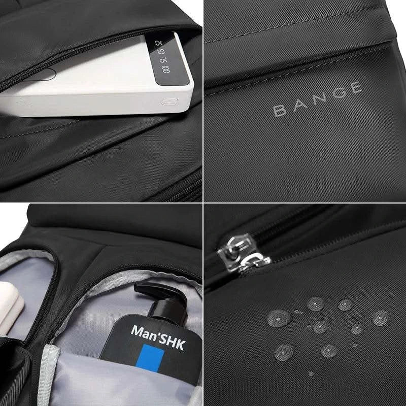 BANGE Large Capacity Men Backpacks for 15.6 Laptop Business Travel Women Backpack Waterproof School Bags with Mesh Side Pockets - M & M Global