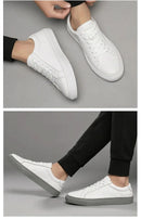 Italian Genuine Leather Men's Shoes 2024 Designer White Shoes Comfy Walking Shoes Lace-up Business Outdoor Zapatos Para Hombre - M & M Global