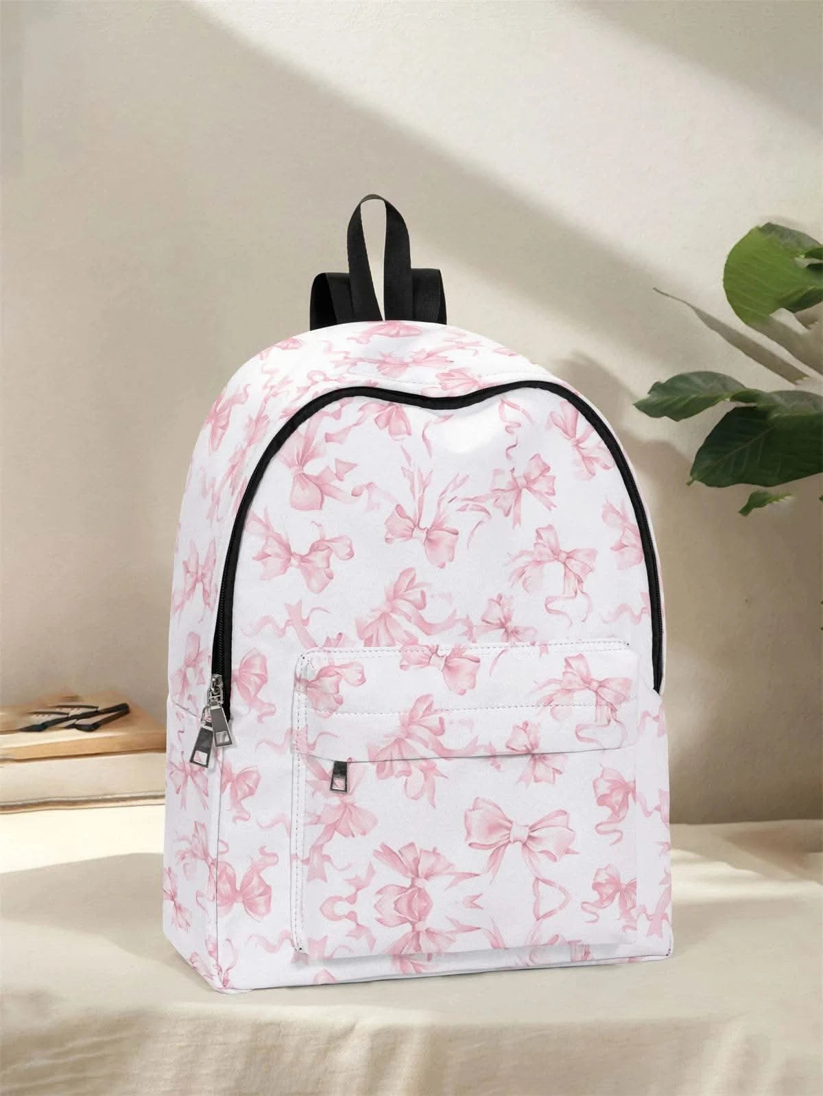 Bow pattern backpack, 2025 new model, casual travel backpack, lightweight and simple casual travel backpack - M & M Global