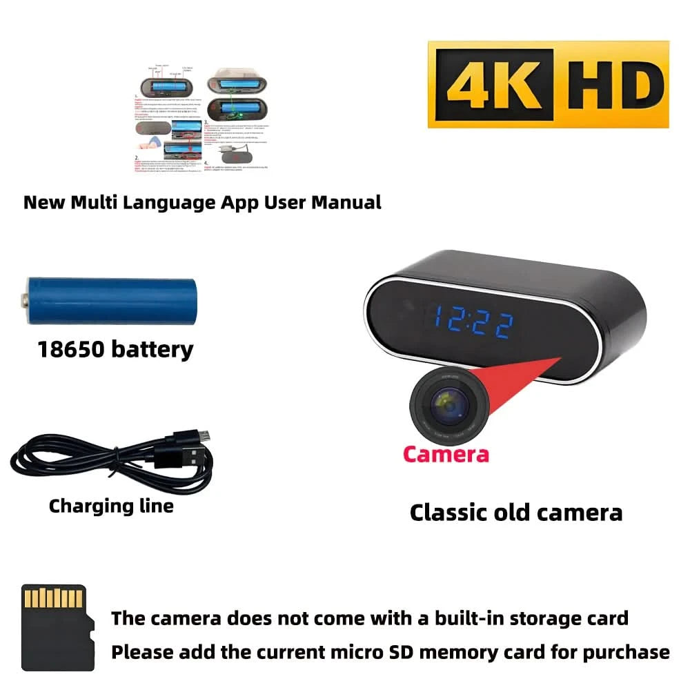 Improved HD 4K WiFi mini camera, upgraded infrared night vision, motion detection, remote viewing, HD wireless camera - M & M Global