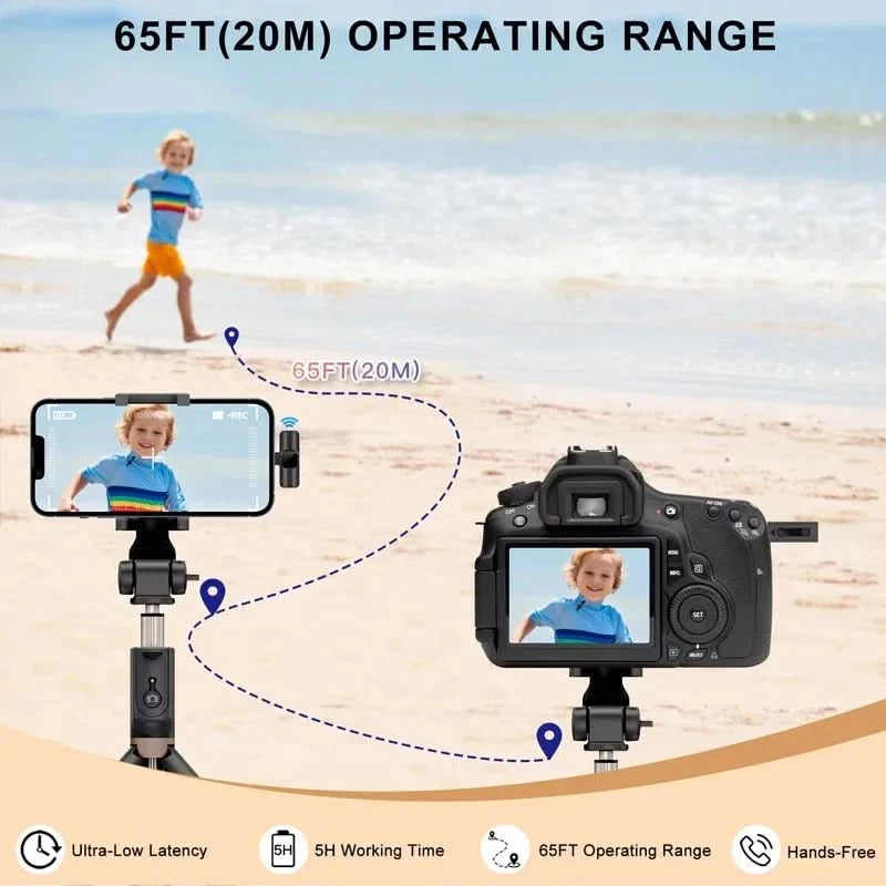 Microphone Wireless Lavalier Microphone for Live Streaming/YouTube/TikTok/Facebook Live Noise Reduction Mic For iPhone/Android - M & M Global