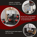 12 Cup Commercial Coffee Brewer with 4 Warmers & 4 Glass Decanter,Pour Over Drip Coffee Maker with Stainless Steel Housing and 3 - M & M Global