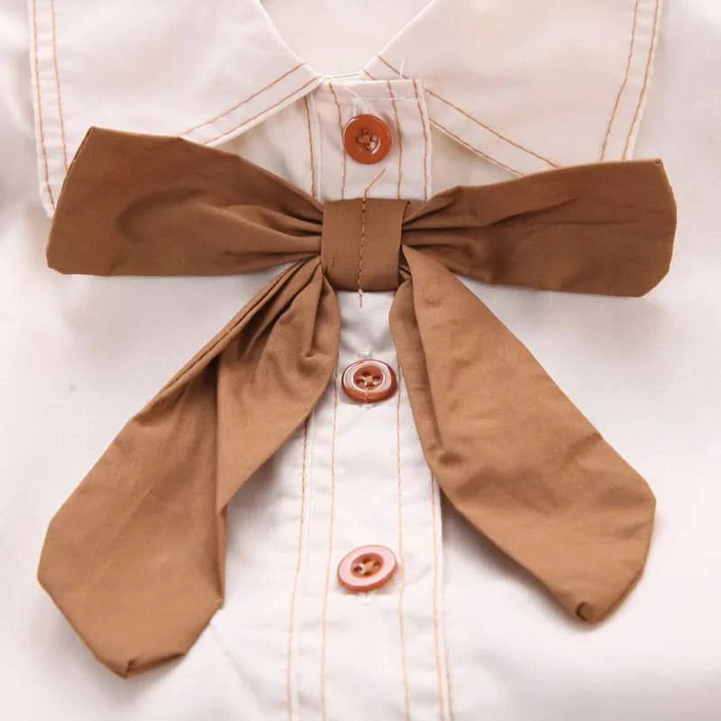 Girls Summer Casual Set Summer Vacation Bow Top + Shorts 2 Piece Set Children Clothes Girl - M & M Global