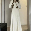 Sweater Long Dress For Woman Clothes Swing Casual Slim Femal Autumn Winter Long Sleeve Knitted Korean Clothing Elegance Sweet - M & M Global
