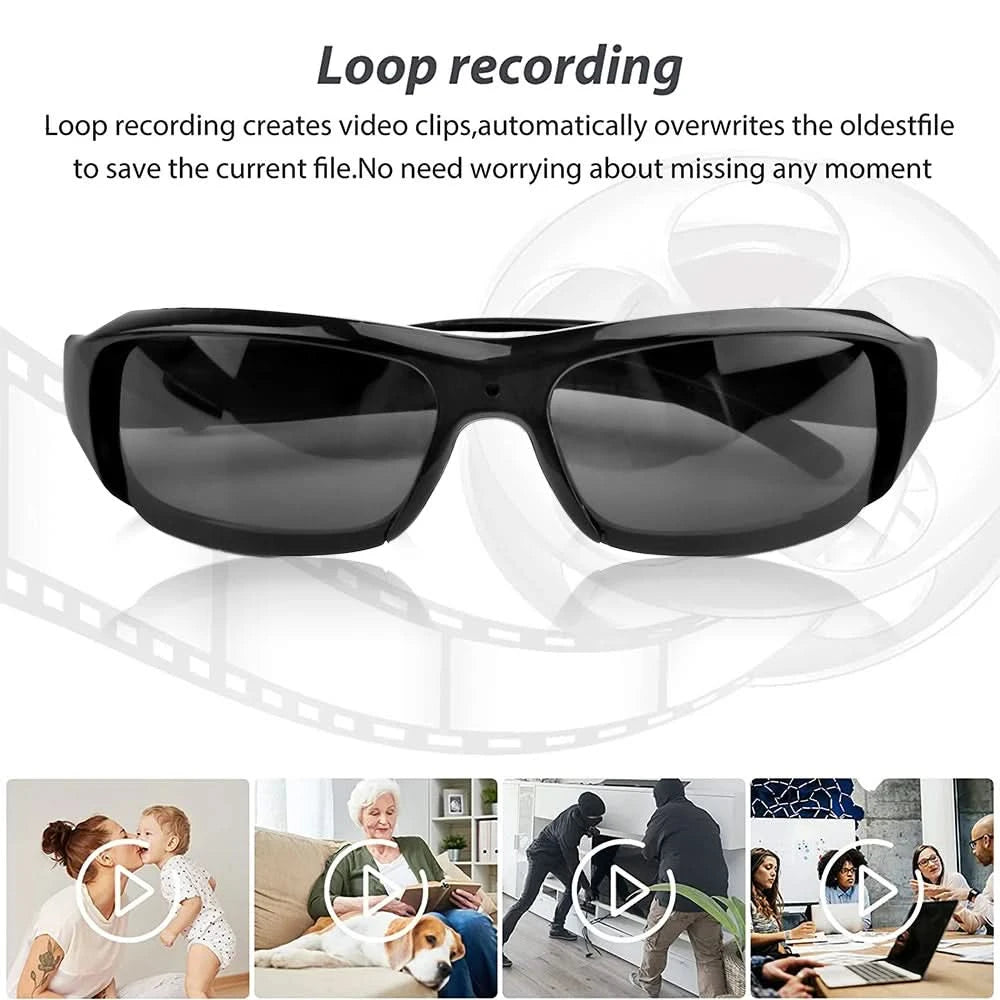 Portable 1080P HD Mini Glasses Camera Video Recorder Wearable Sunglasses Camera Outdoor Sports DV DVR Surveillance Camcorder - M & M Global