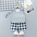 Summer Cute Cartoon 2PCS Kids Baby Boys Girls Cartoon Vest Top Shorts Pants Set Clothes Children Pajamas Girls Clothing Sets - M & M Global