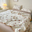 Summer Quilt Cotton Floral French Style Double  Air-conditioned Quilt, Double-layer Summer Blanket Comforter Duvet   이불 - M & M Global