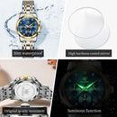 OLEVS Women's Watches 2858L Trend Fashion Original Quartz Watch for Lady Waterproof Luminous Date Stainless Steel Chronograph