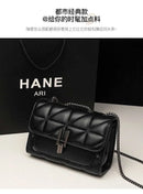 Classic Quilted Detail Square Bag, Solid Color Flap Shoulder Bag, All-Match Chain Bag - M & M Global
