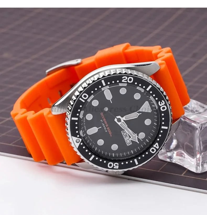 Silicone Watch Band 20mm 22mm For Rolex SUBMARINER Waterproof Diving Bracelet For Citizen For Seiko SKX007 SRP777J1 Sports Strap - M & M Global