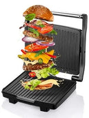 Panini Press Grill, Gourmet Sandwich Maker, Electric Indoor Grill with Non-Stick Cooking Plate and Removable Drip Tray, Easy to - M & M Global